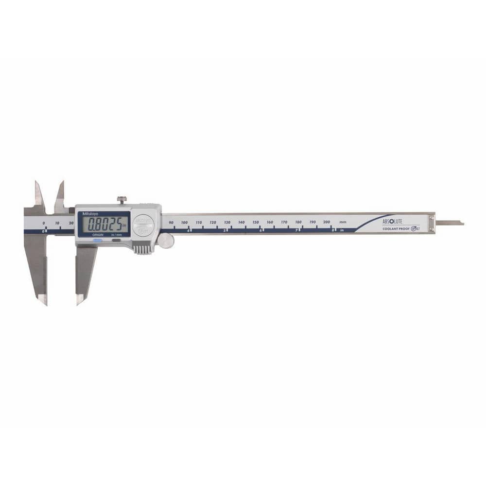 Mitutoyo Electronic Caliper: 0 to 6", 0.0005" Resolution, IP67 - 0.0010" Accuracy, Stainless Steel Caliper, 1.5748" Jaw Length, Stainless Steel Jaws