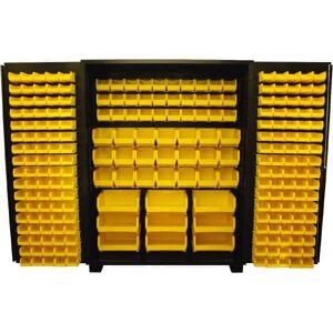 Jamco 230 Bin Storage Cabinet - Steel, 60" Wide x 24" Deep x 78" High, Black   Part #DE260-BL