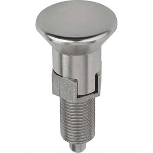 KIPP 3/8-24, 15mm Thread Length, 5mm Plunger Diam, Hardened Locking Pin Knob Handle Indexing Plunger - Plunger Style C, 24mm Body Length, 50mm OAL