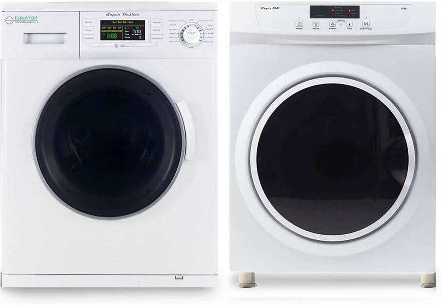 Equator Advanced Appliances Equator Compact Stackable Washer and Dryer Set, White with EW824N Washer and ED860V Dryer