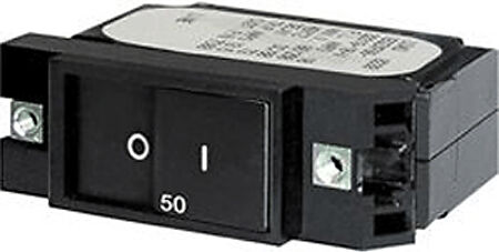 Blue Sea Systems AC/DC Circuit Breaker A-Series Flat Rocker Switch, Single Pole, 40A