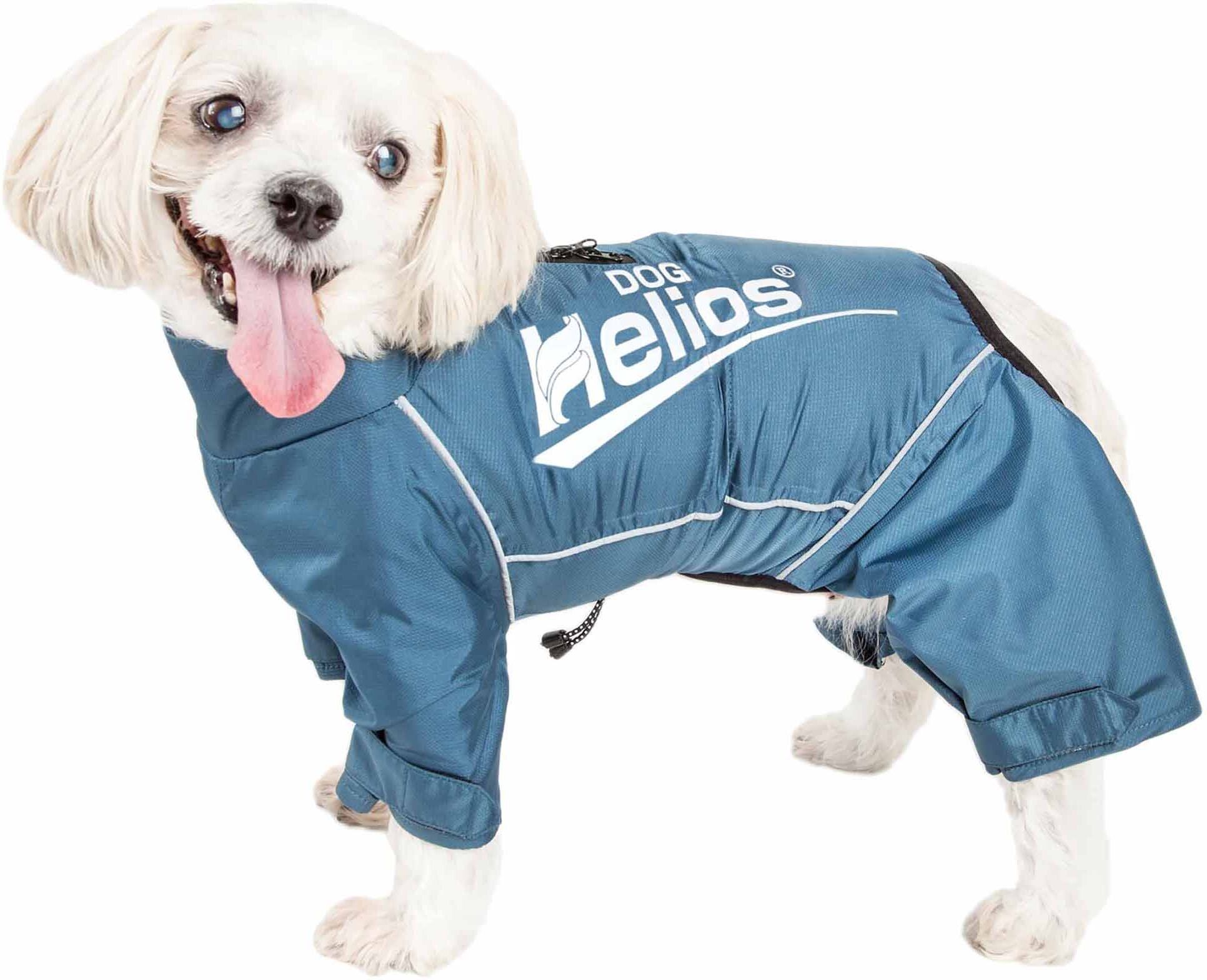 Pet Life Dog Helios ® 'Hurricanine' Waterproof And Reflective Full Body Dog Coat Jacket w/ Heat Reflective Technology, Blue Small