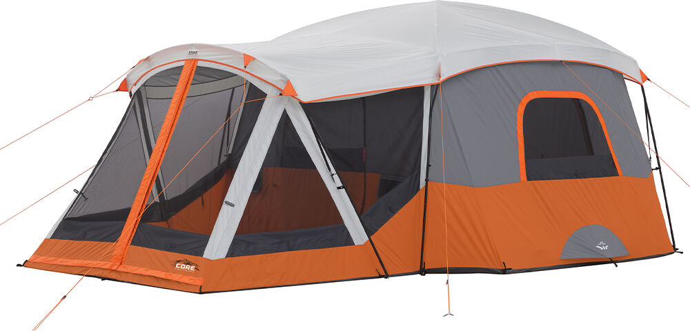 CORE Equipment 11 Person Cabin Tent with Screen Room in Orange