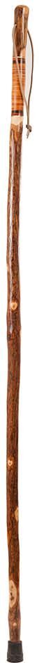 Brazos Walking Sticks Men's 55" Leather Safari-Hickory w/ Leather, Brass, Padauk, Ebony Handle