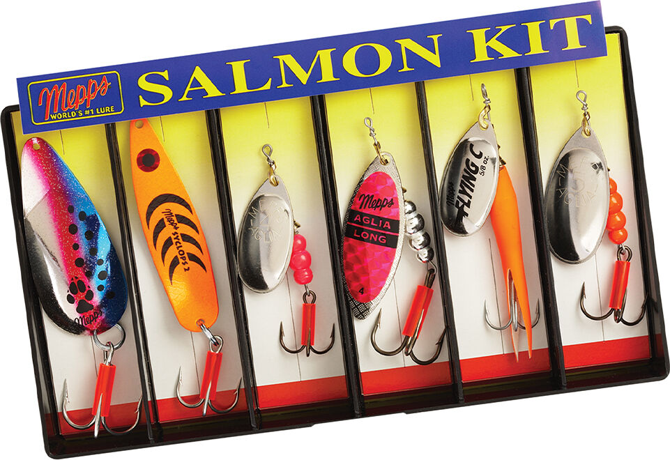 Overtons Mepps Salmon Kit, Plain Lure Assortment in Orange