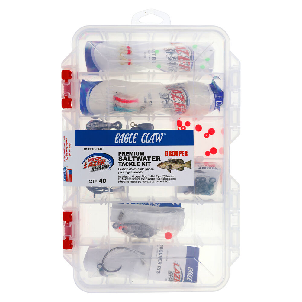 Overtons Eagle Claw Lazer Sharp 40-Piece Grouper Saltwater Tackle Kit