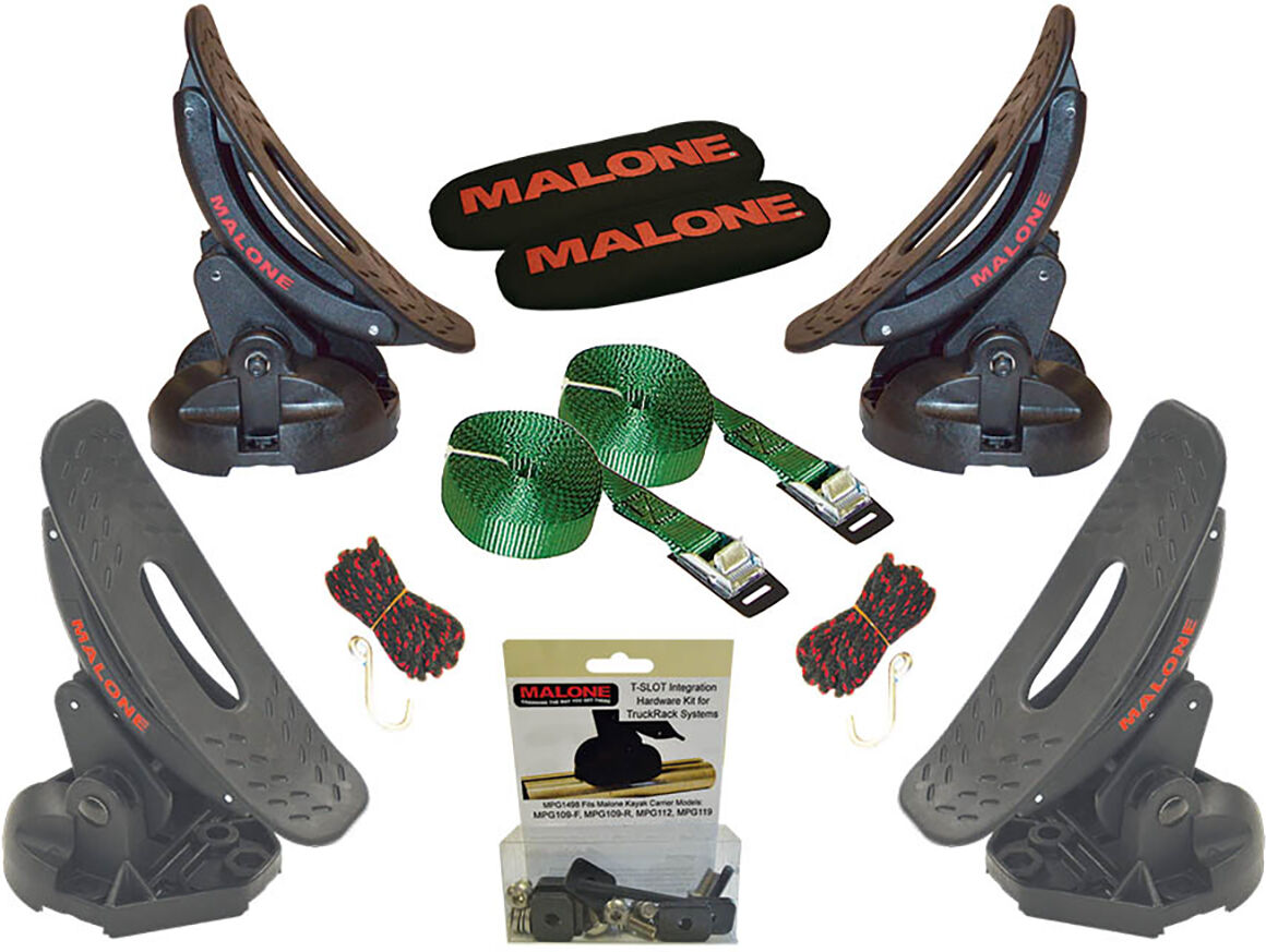 Malone SaddleUp Pro Kayak Carrier With Tie-Downs, T-Slot Truck Rack Hardware