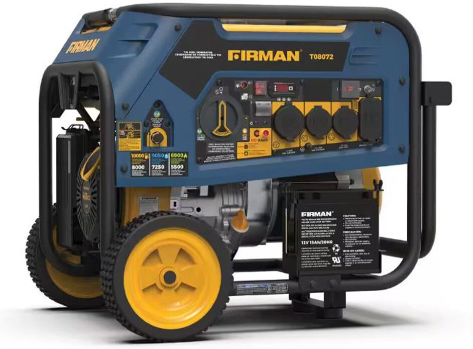 Firman Tri-Fuel 7500W Portable Generator Electric Start - 120/240V