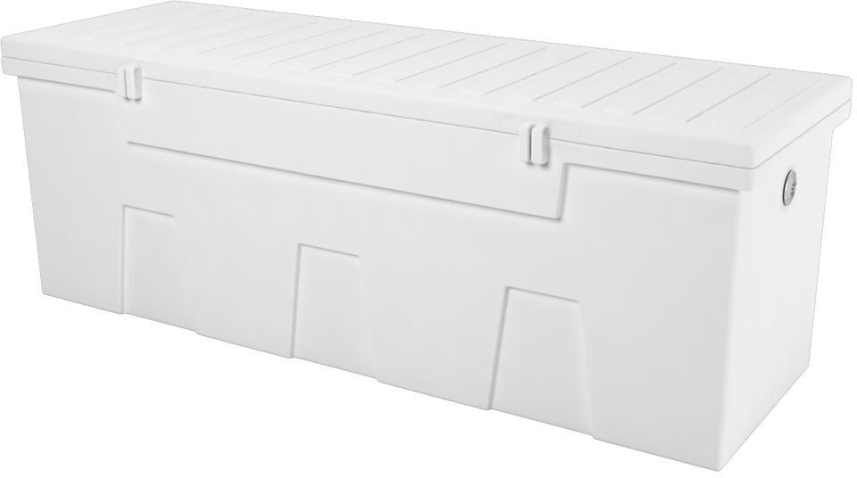 TitanSTOR Large 7' Dock Box with Locks and Mounting Kit in White