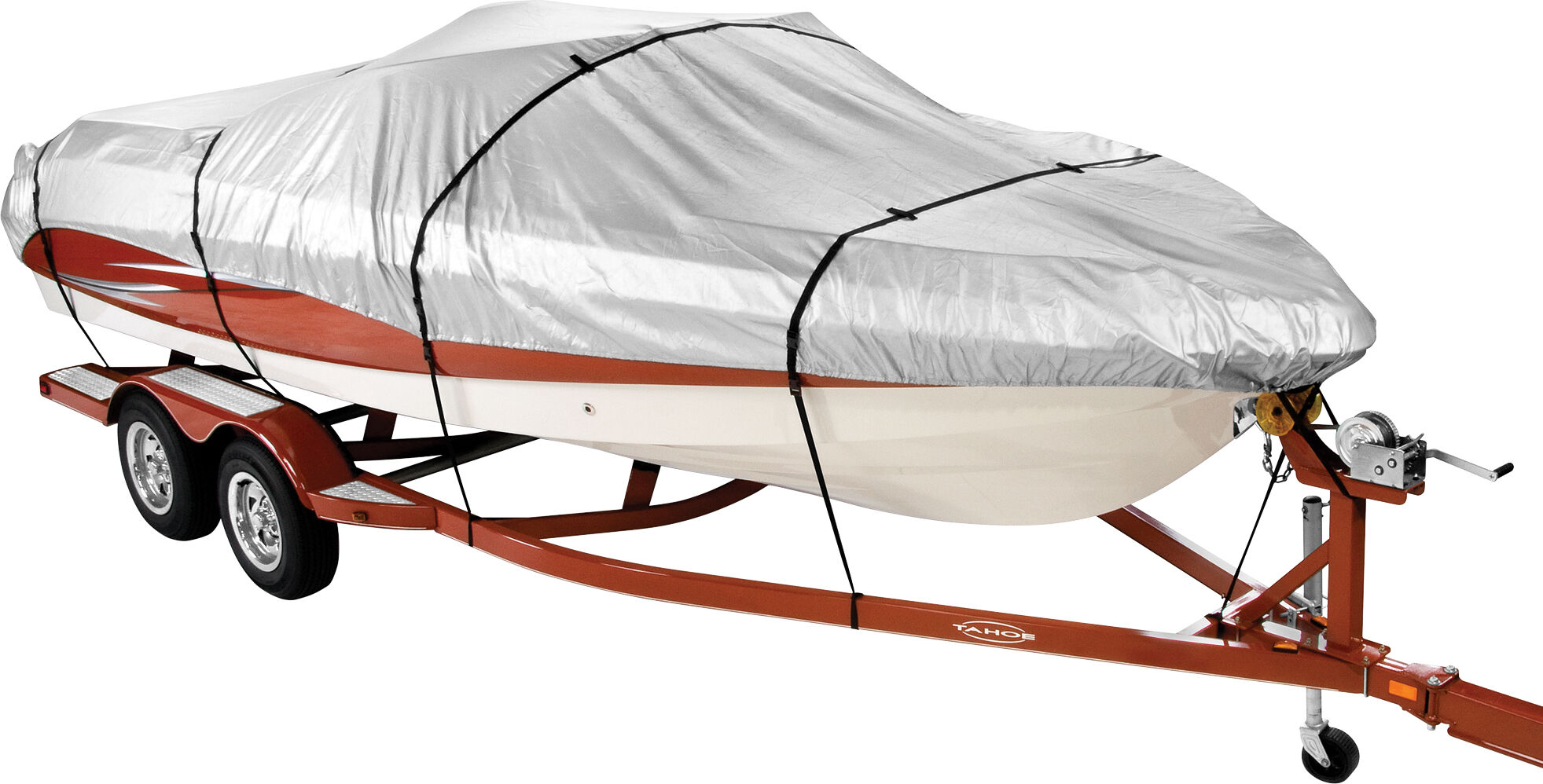 Covermate HD 600 Trailerable Boat Cover for 16'-18'6" Fish and Ski, Pro Bass Boa in Silver