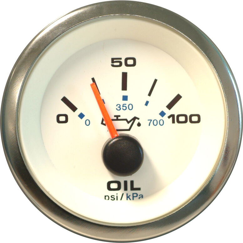 Sierra White Premier Pro 2" Oil Pressure Gauge in Red