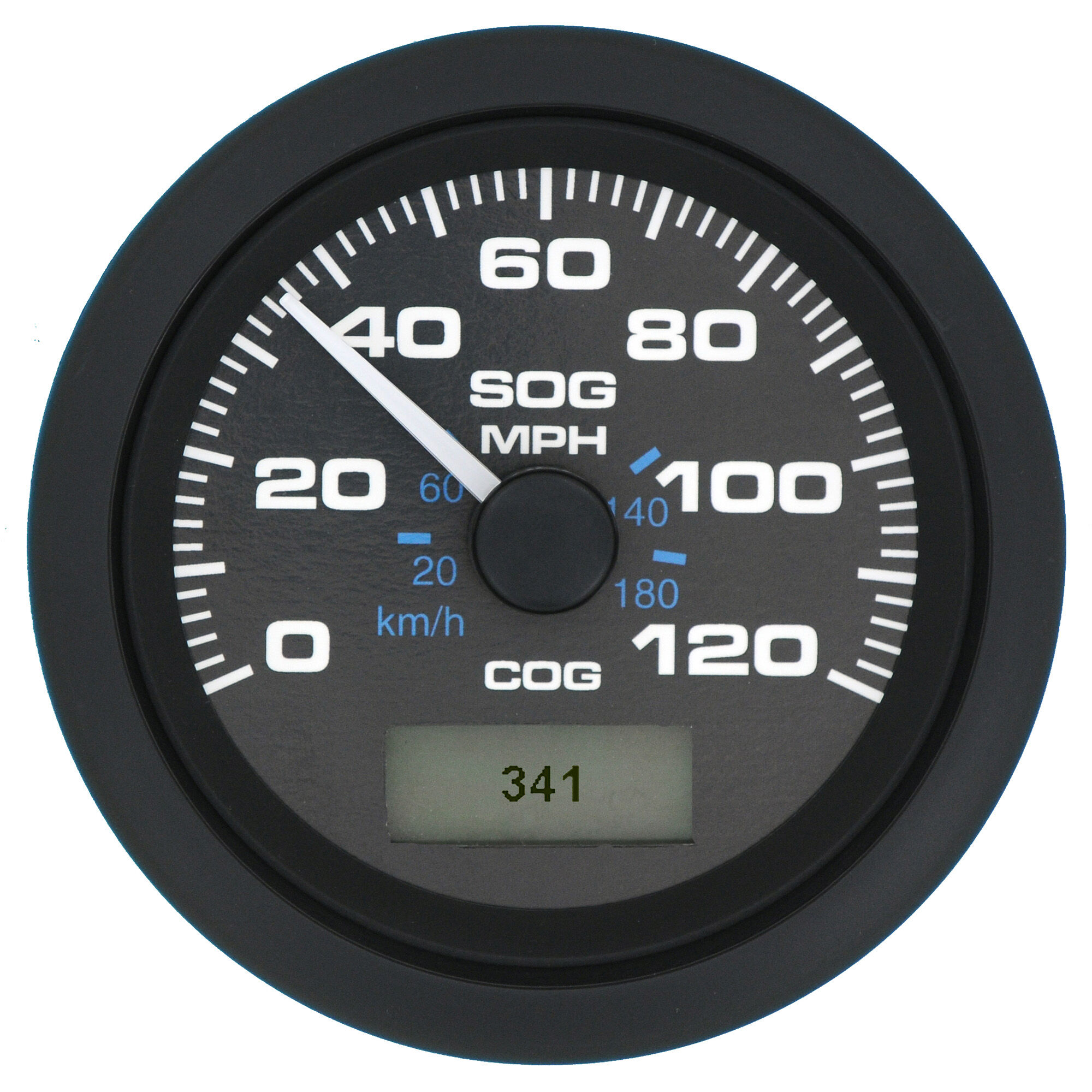 Sierra Premier Pro 3" GPS Speedometer With LCD, 120 MPH in White