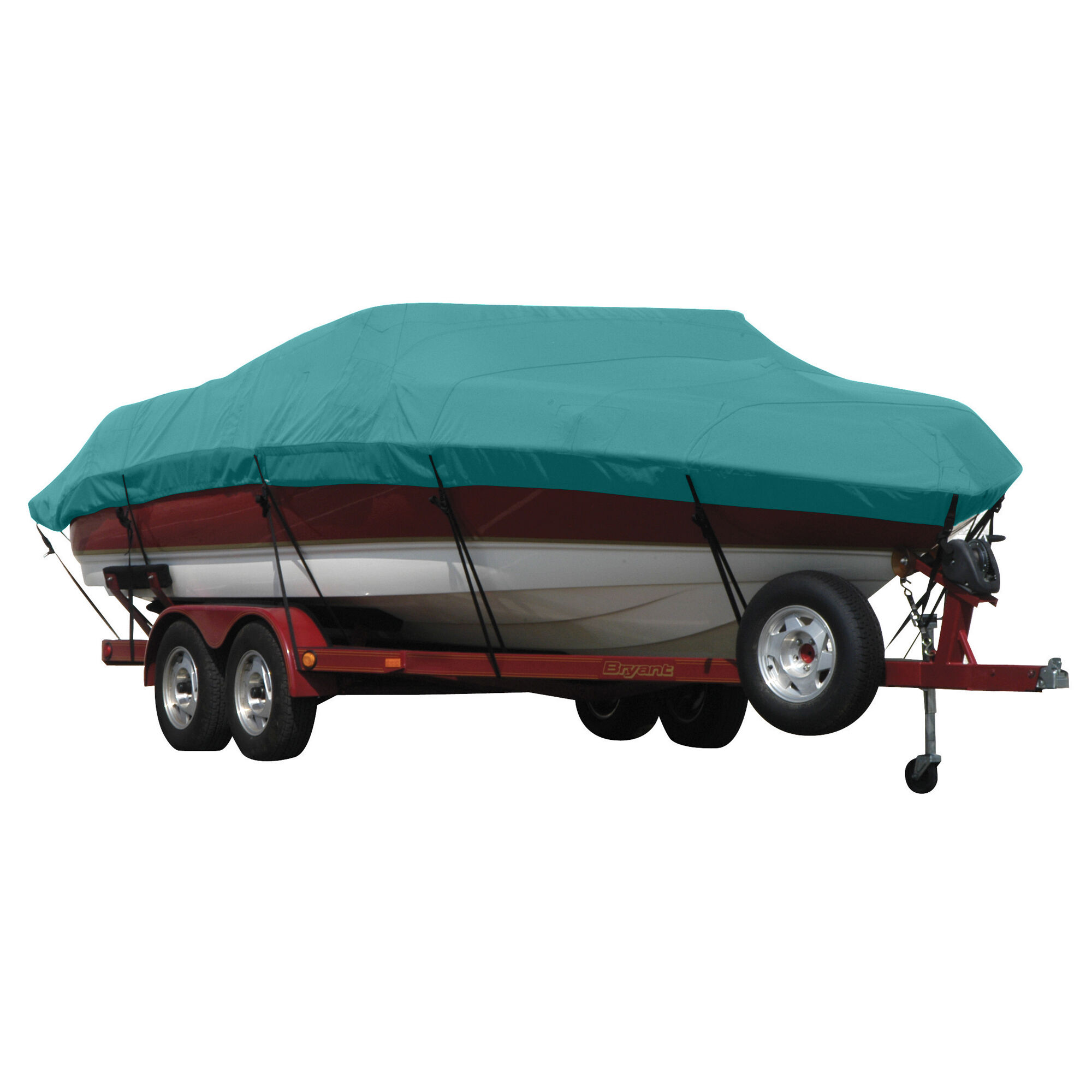 Covermate Exact Fit Sunbrella Boat Cover for Bayliner Classic 2452 Cd Classic 2452 Cd Hard Top I/O. Aqua in Aqua Blue