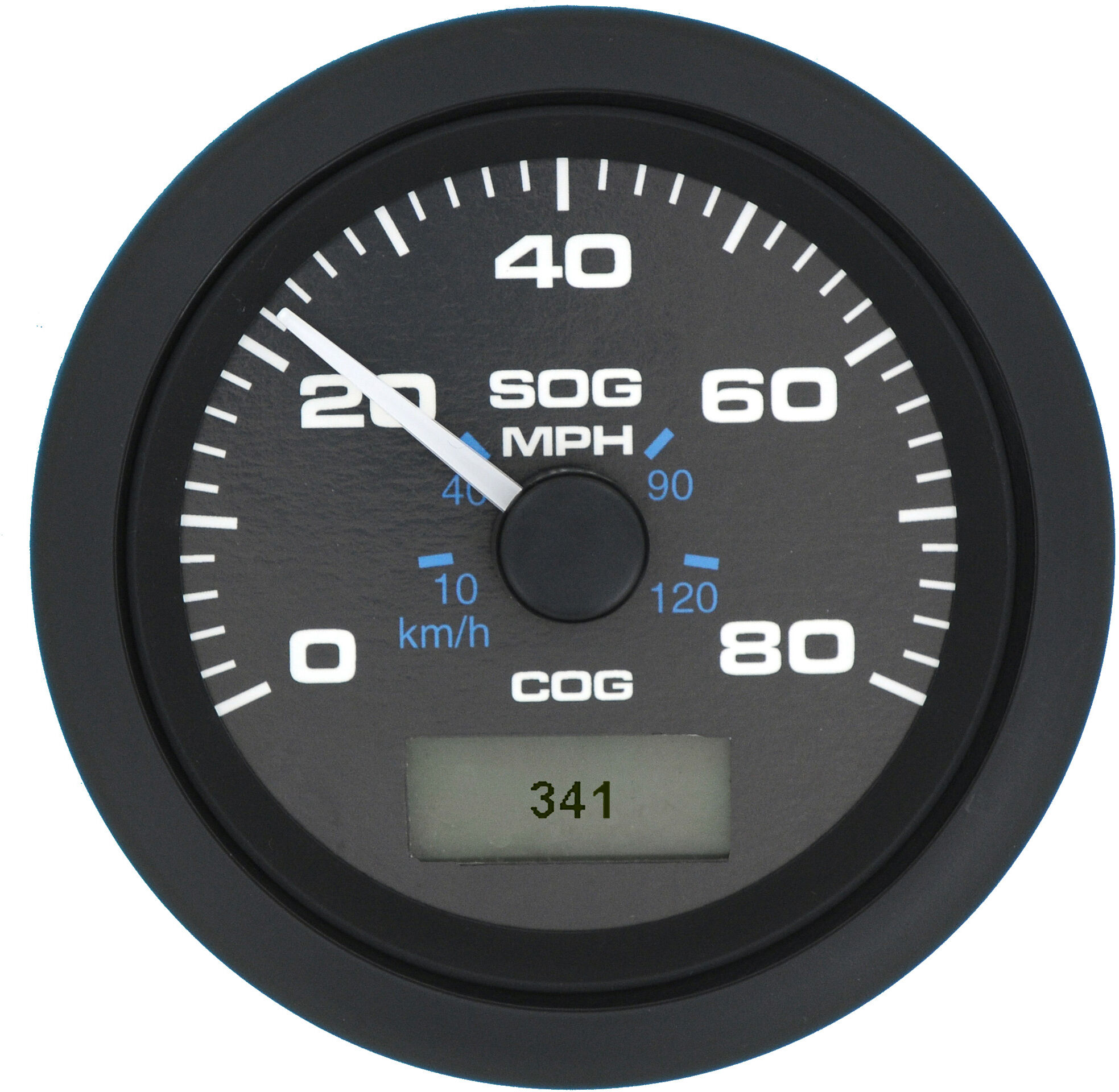 Sierra Premier Pro 3" GPS Speedometer With LCD, 80 MPH in White