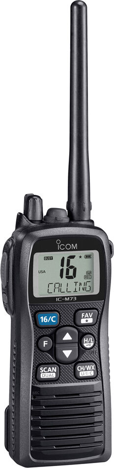 Icom M73 PLUS Handheld VHF Marine Radio w/ Active Noise Cancelling Voice Recording - 6W