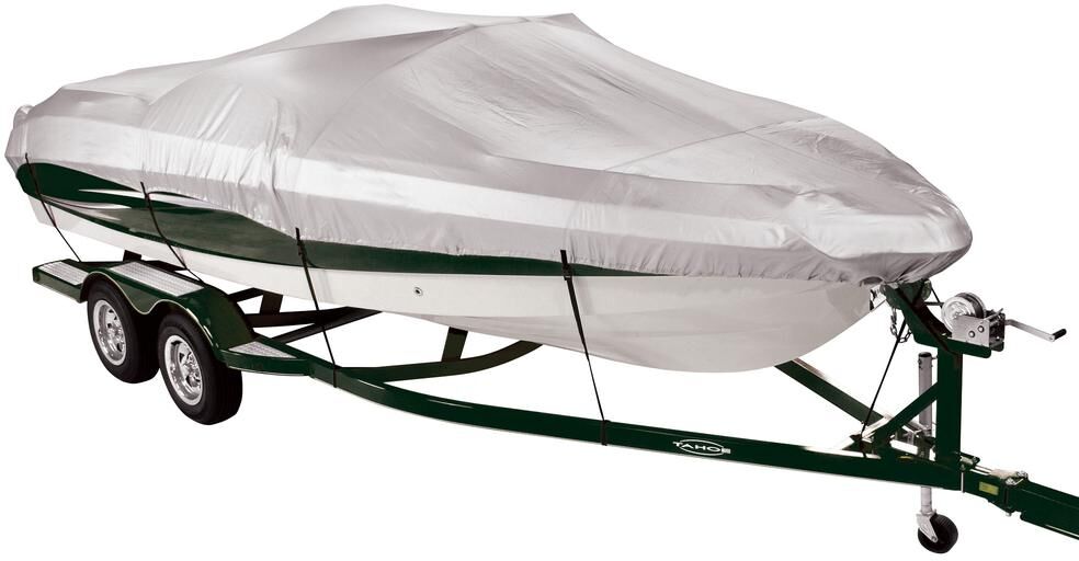 Covermate 150 Mooring and Storage Cover 16'-18'6" Fish and Ski Pro Bass Boat in Silver