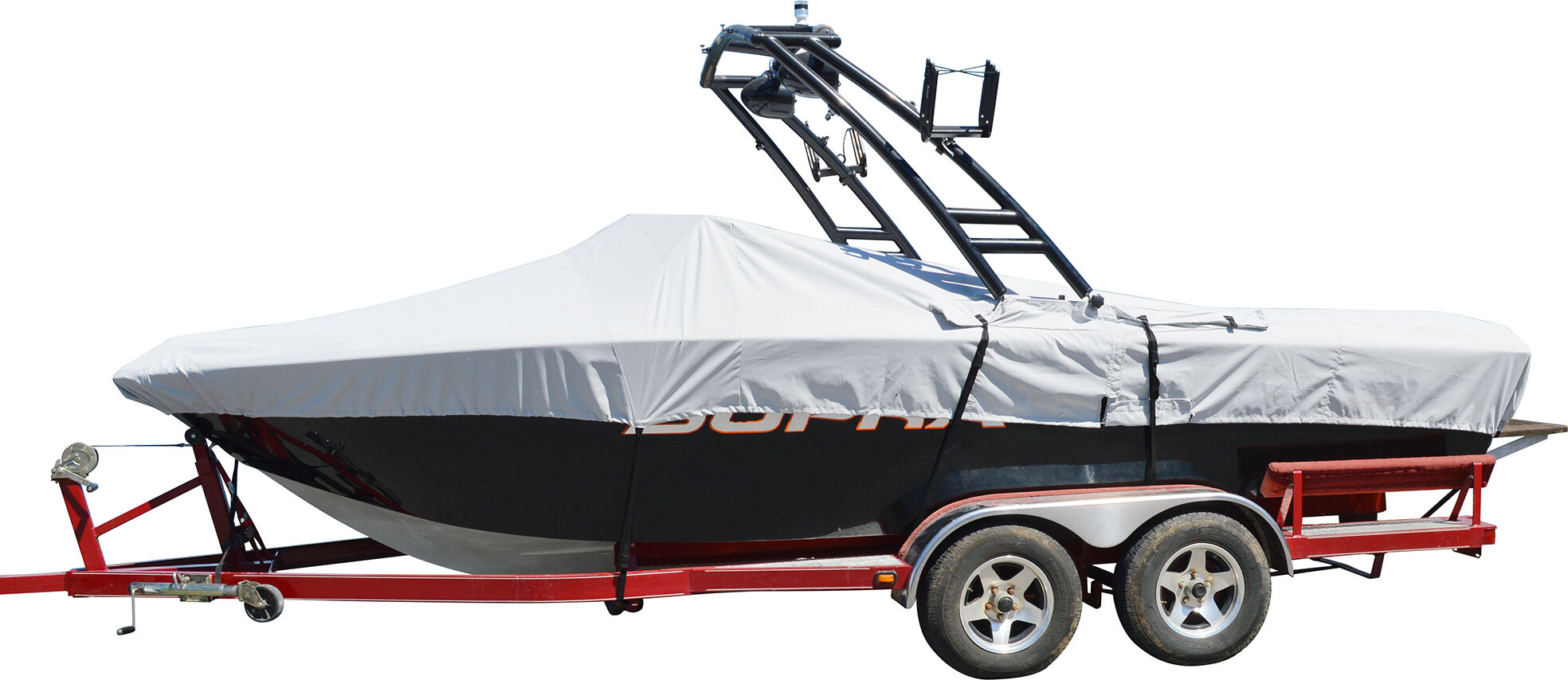 Westland Tower-All Select-Fit Euro V-Hull I/O Boat Cover, 21'5" max length, 102" beam in Grey