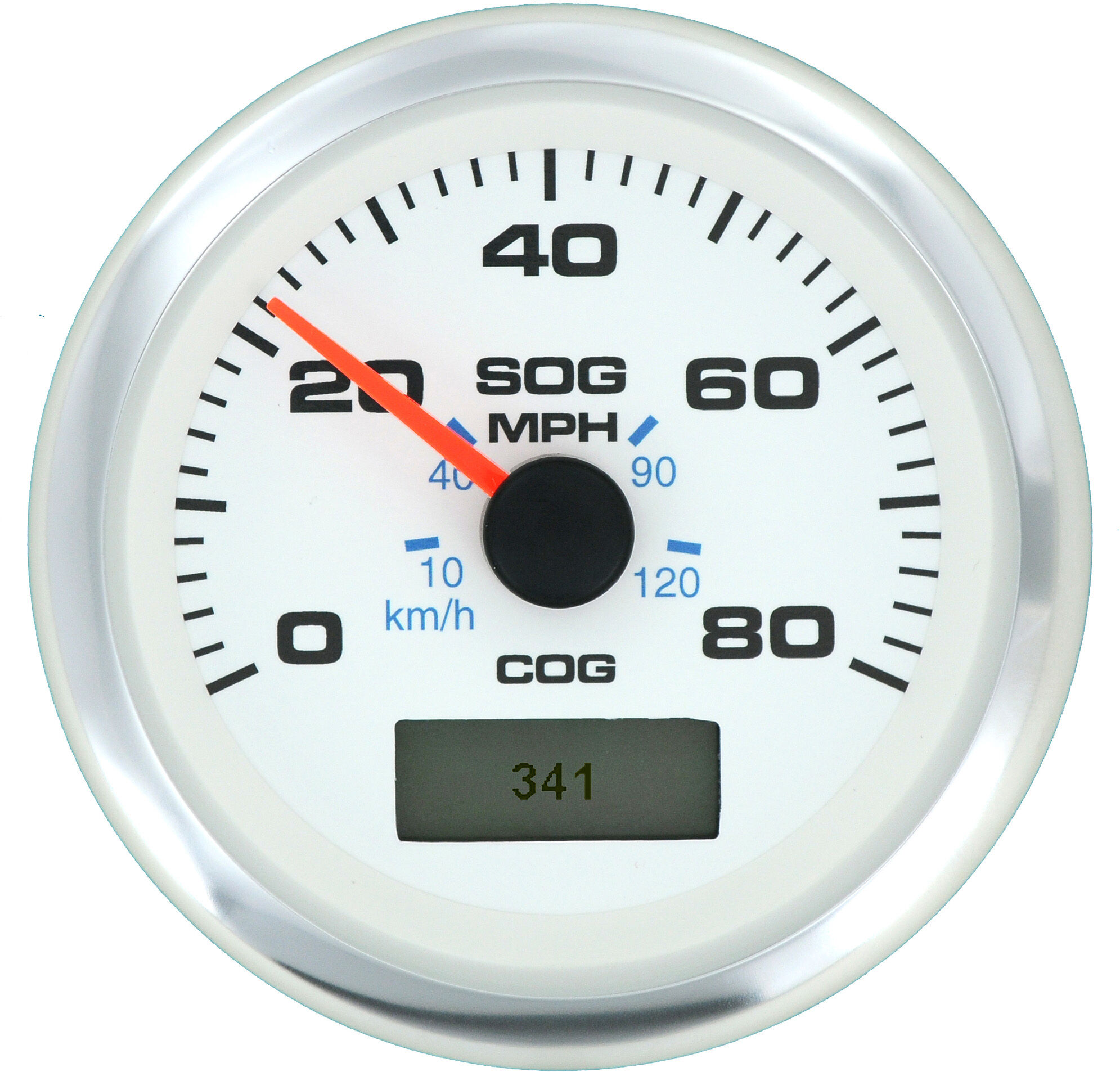 Sierra White Premier Pro 3" GPS Speedometer With LCD, 80 MPH in Red