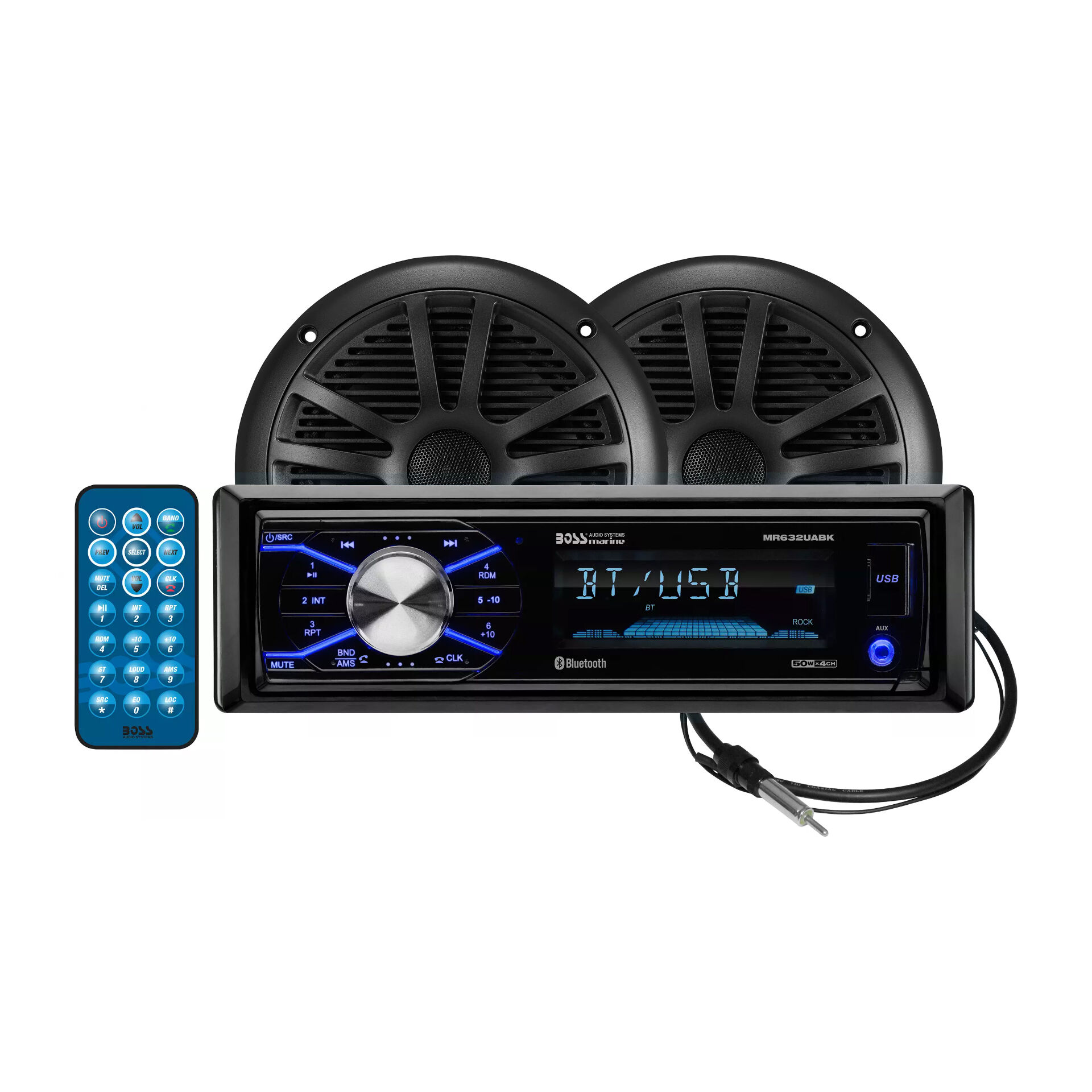 Boss Marine AM/FM Receiver with Bluetooth and Speakers