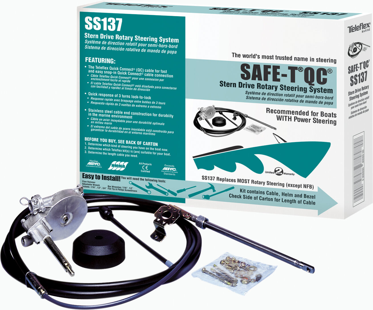 Seastar Solutions Safe-T Quick-Connect Rotary Steering System, SS137 size 15