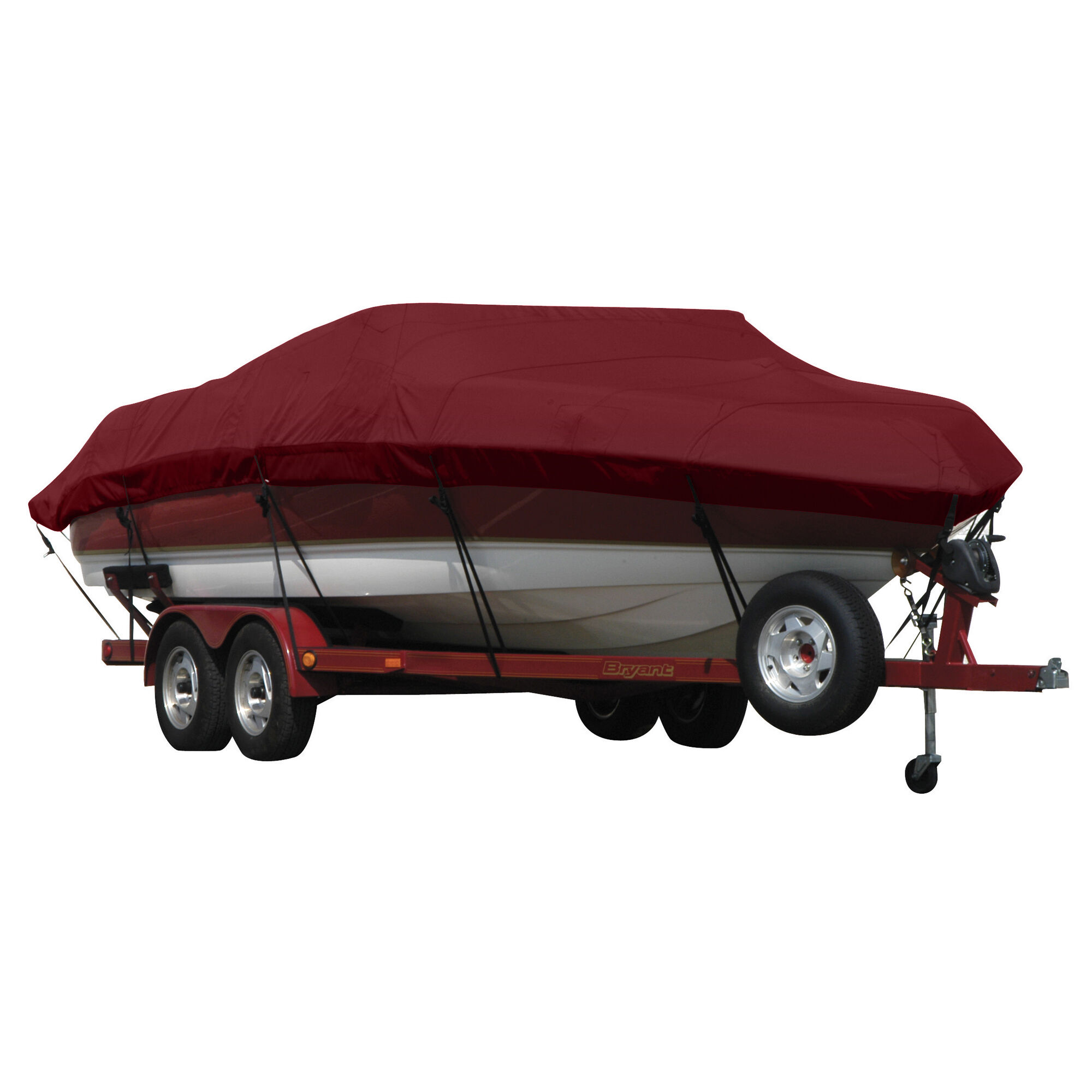 Covermate Exact Fit Sunbrella Boat Cover for Campion Chase 800 Chase 800 I/O. Burgundy