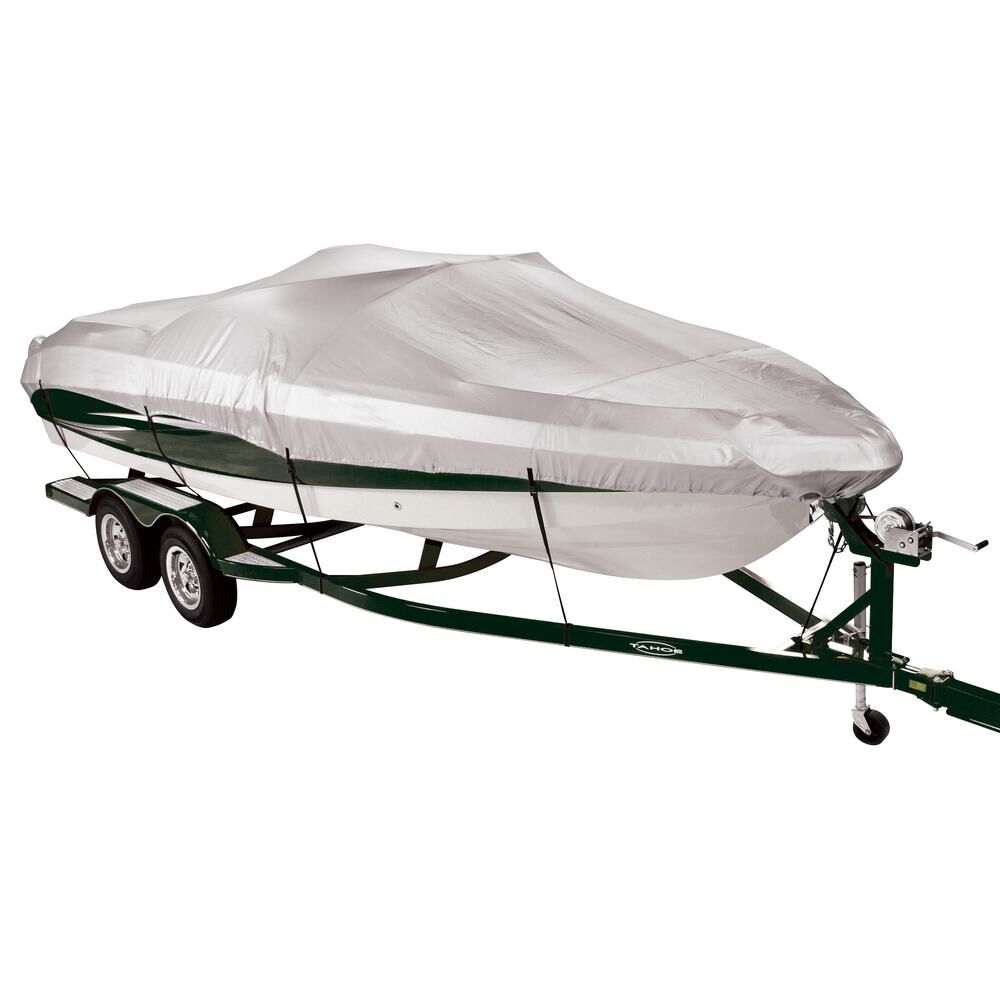 Covermate 150 Mooring and Storage Boat Cover for 14'-16' V-Hull Fishing Boat in Silver
