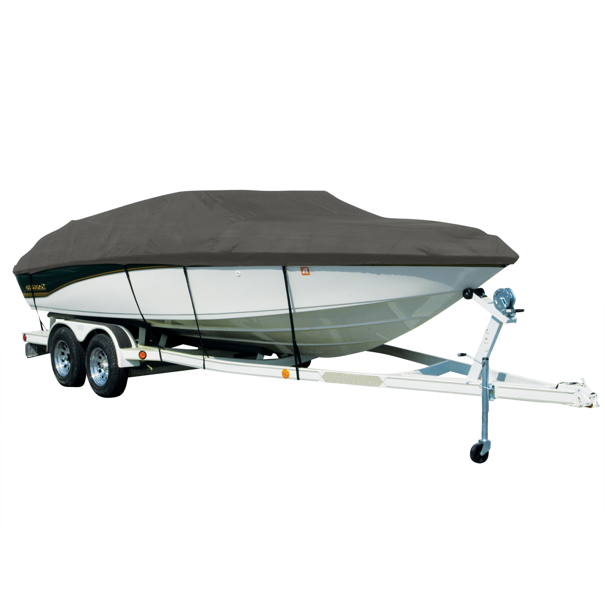 Covermate ALUMAWELD PF 1650 w/ PORT TROLL MOTOR O/B Boat Cover in Charcoal