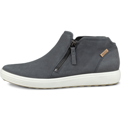 ECCO Soft 7 - Women's Nubuck Zip Bootie - Gray ECCO Soft 7 - Women's Nubuck Zip Bootie - Gray