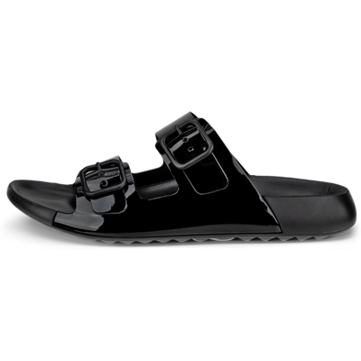 ECCO Cozmo - Women's Leather Two - Strap Sandal - Black ECCO Cozmo - Women's Leather Two - Strap Sandal - Black