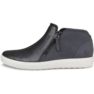 ECCO Soft 7 - Women's Nubuck Zip Bootie - Gray ECCO Soft 7 - Women's Nubuck Zip Bootie - Gray