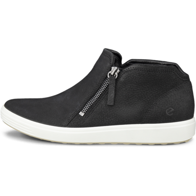 ECCO Soft 7 - Women's Nubuck Zip Bootie - Black ECCO Soft 7 - Women's Nubuck Zip Bootie - Black