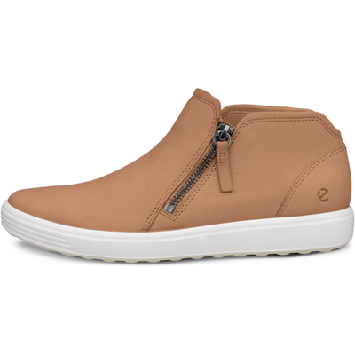 ECCO Soft 7 - Women's Nubuck Zip Bootie - Brown ECCO Soft 7 - Women's Nubuck Zip Bootie - Brown