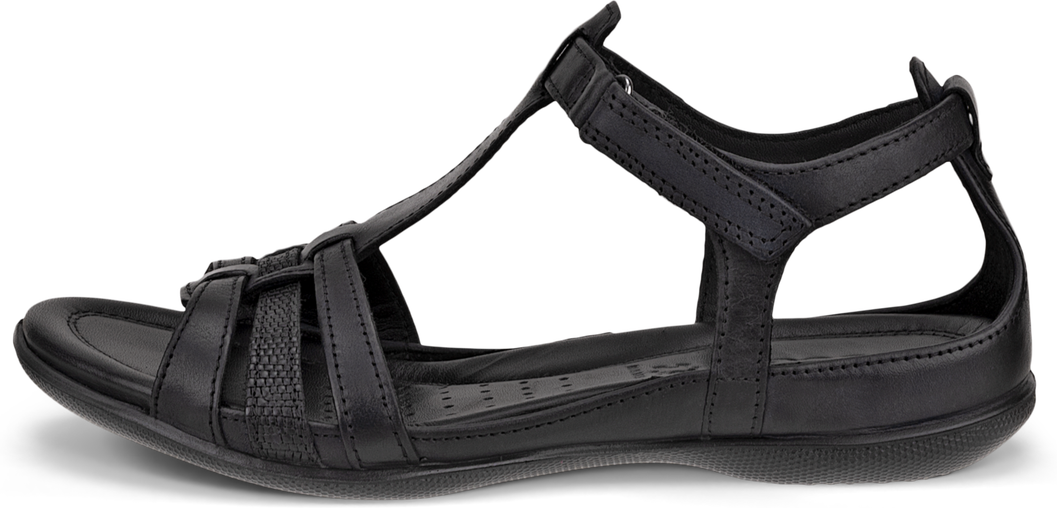 ECCO Women's Flash T-strap Sandal Size 12 Leather Black