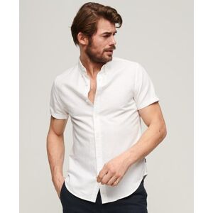 Superdry Men's Organic Cotton Linen Short Sleeve Shirt White Size: Xxl - XXL