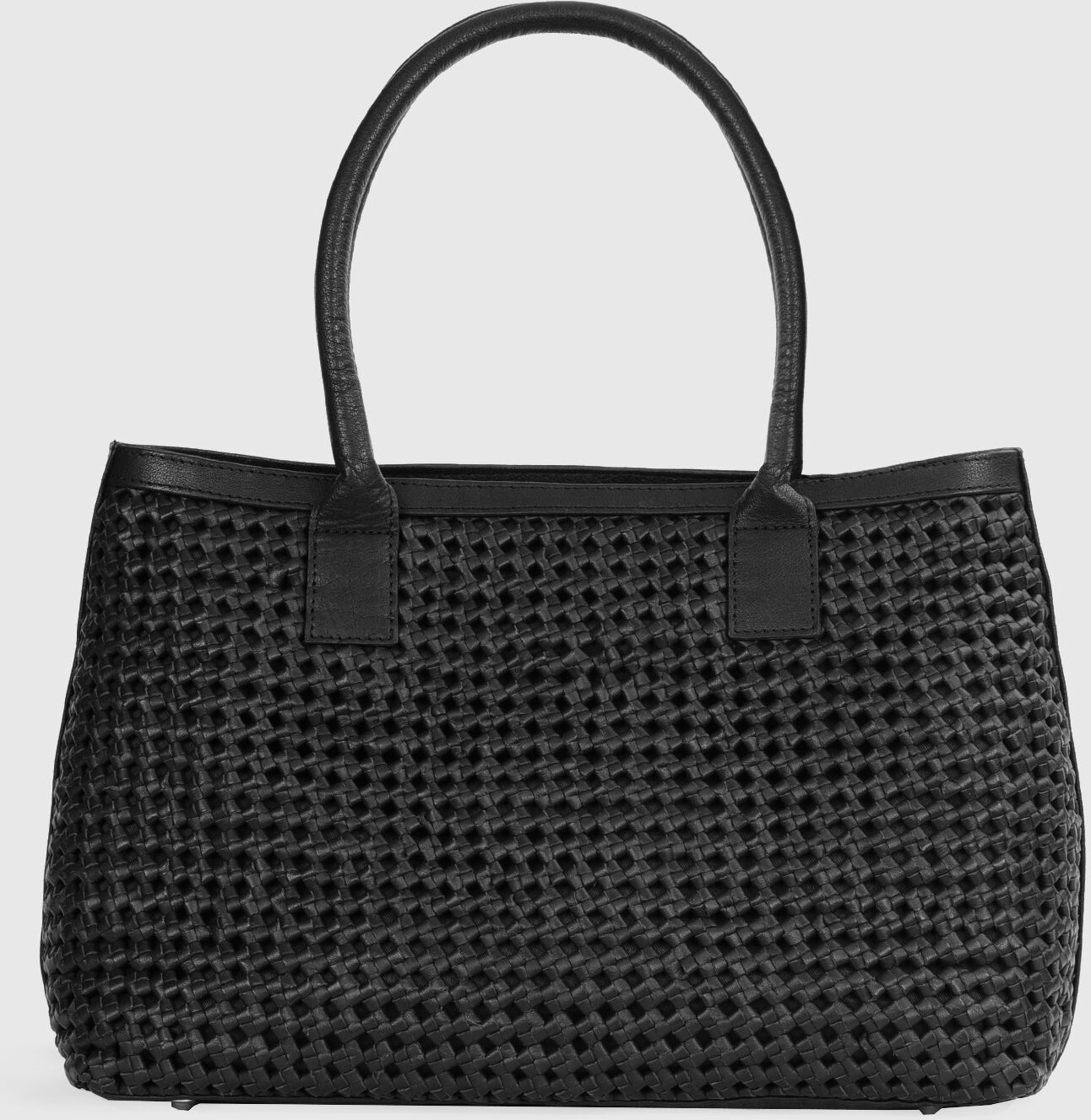 Wilsons Leather   Women's Alita Weaved Tote   Black