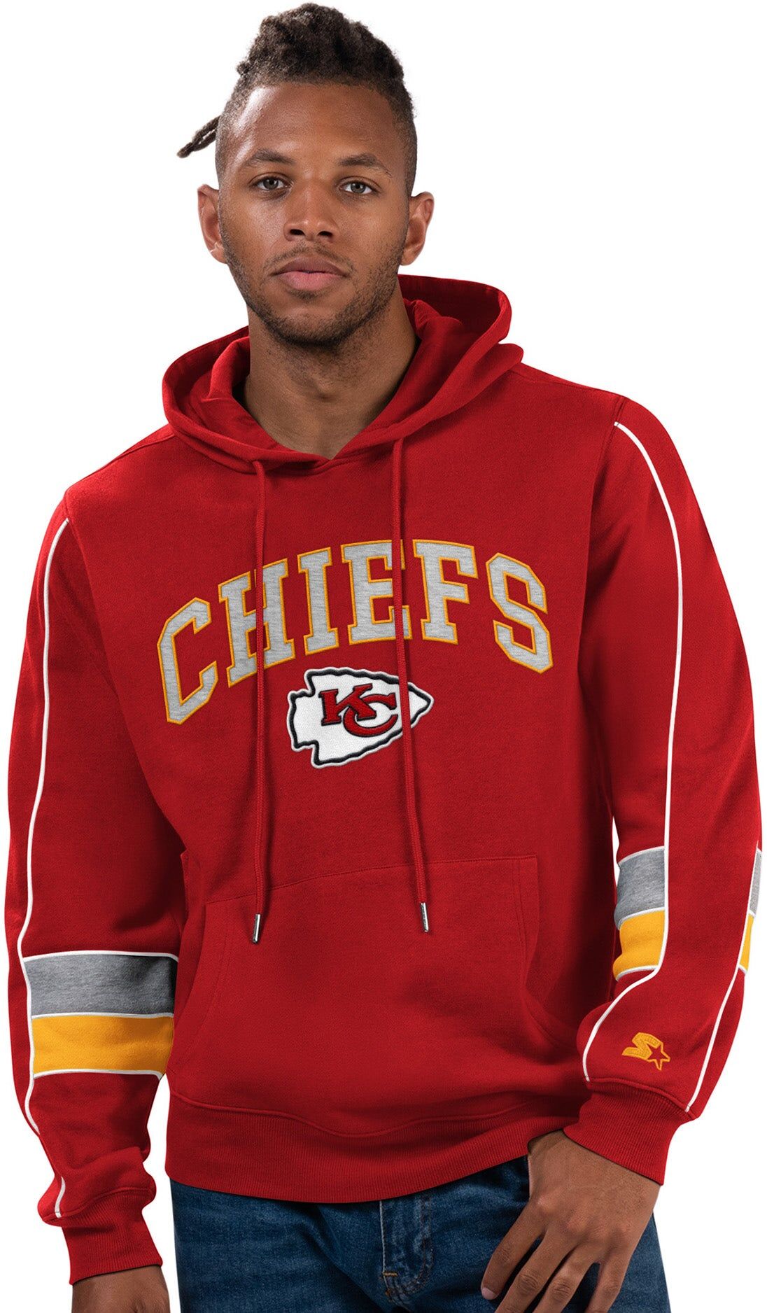 Wilsons Leather Starter   Men's Captain Pullover Hoodie Big and Tall   Kansas City Chiefs   4XL