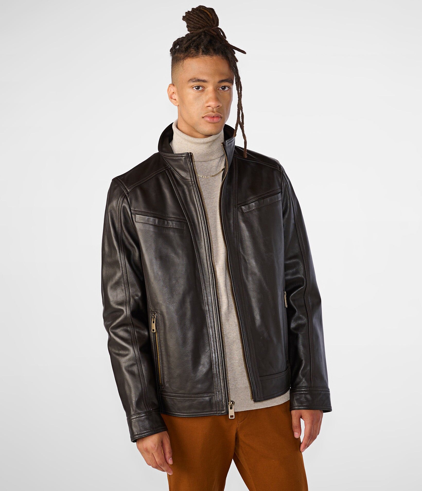 Wilsons Leather   Men's Sean Vintage Leather Jacket   Brown   XS