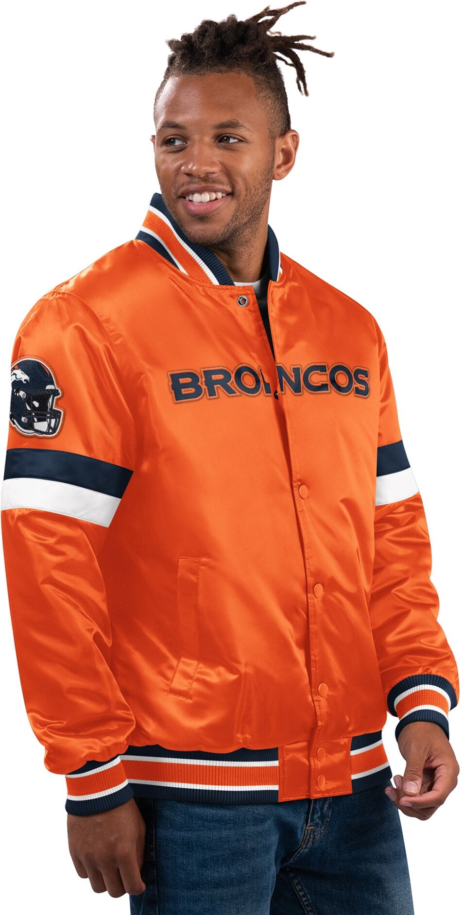 Wilsons Leather Starter   Men's Home Game Varsity Jacket   Denver Broncos   2XL