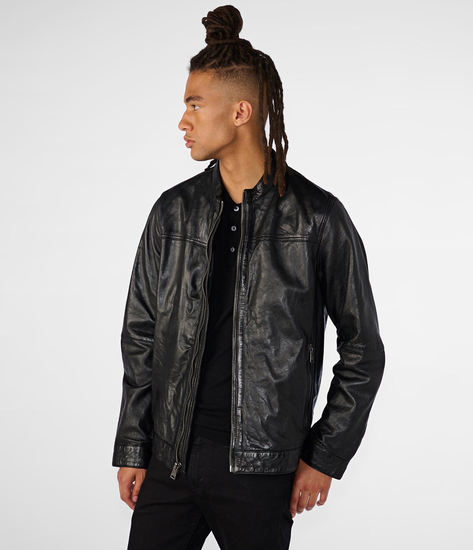 Wilsons Leather   Men's Justin Genuine Leather Jacket   Black   Large