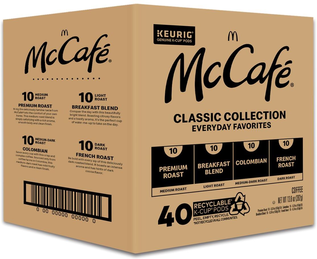 Mccafé Classic Collection Variety Pack K-Cup® Box 40 Ct Coffee - Kosher Single Serve Pods