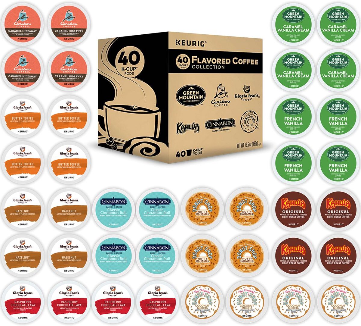 Keurig Flavored Coffee Collection Variety Pack K-Cup® Box 40 Ct - Kosher Single Serve Pods