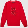 Psycho Bunny Mens Apple Valley Crew Sweatshirt - B6S634A2FT 621 BRILLIANT RED 2 / M - M