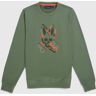 Psycho Bunny Mens Apple Valley Crew Sweatshirt - B6S634A2FT 376 LAUREL WREATH / XS - XS