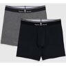 Psycho Bunny Mens Solid Knit 2 Pack Boxer Brief - B6V906ARCM 981 MIXED GRAY BLACK / L - L