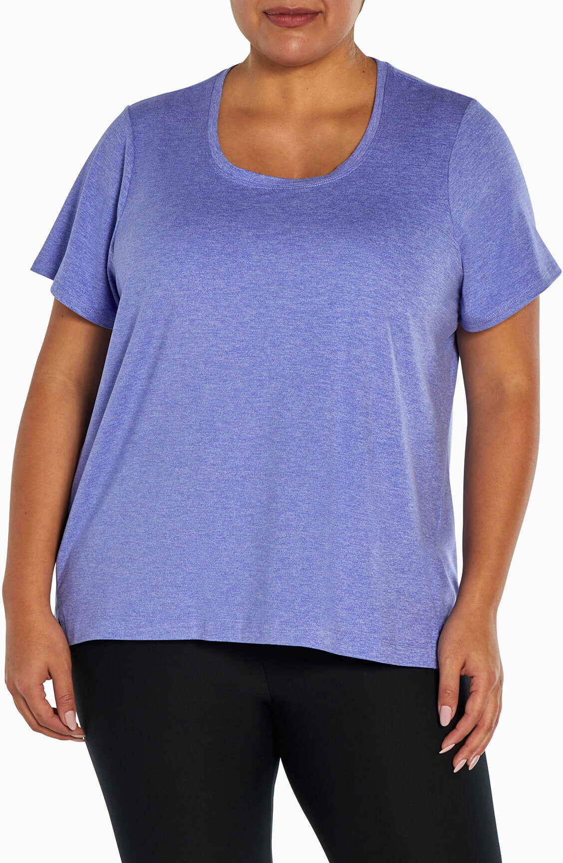 Marika Susan Short Sleeve Top Heather Blue Iris / 3x