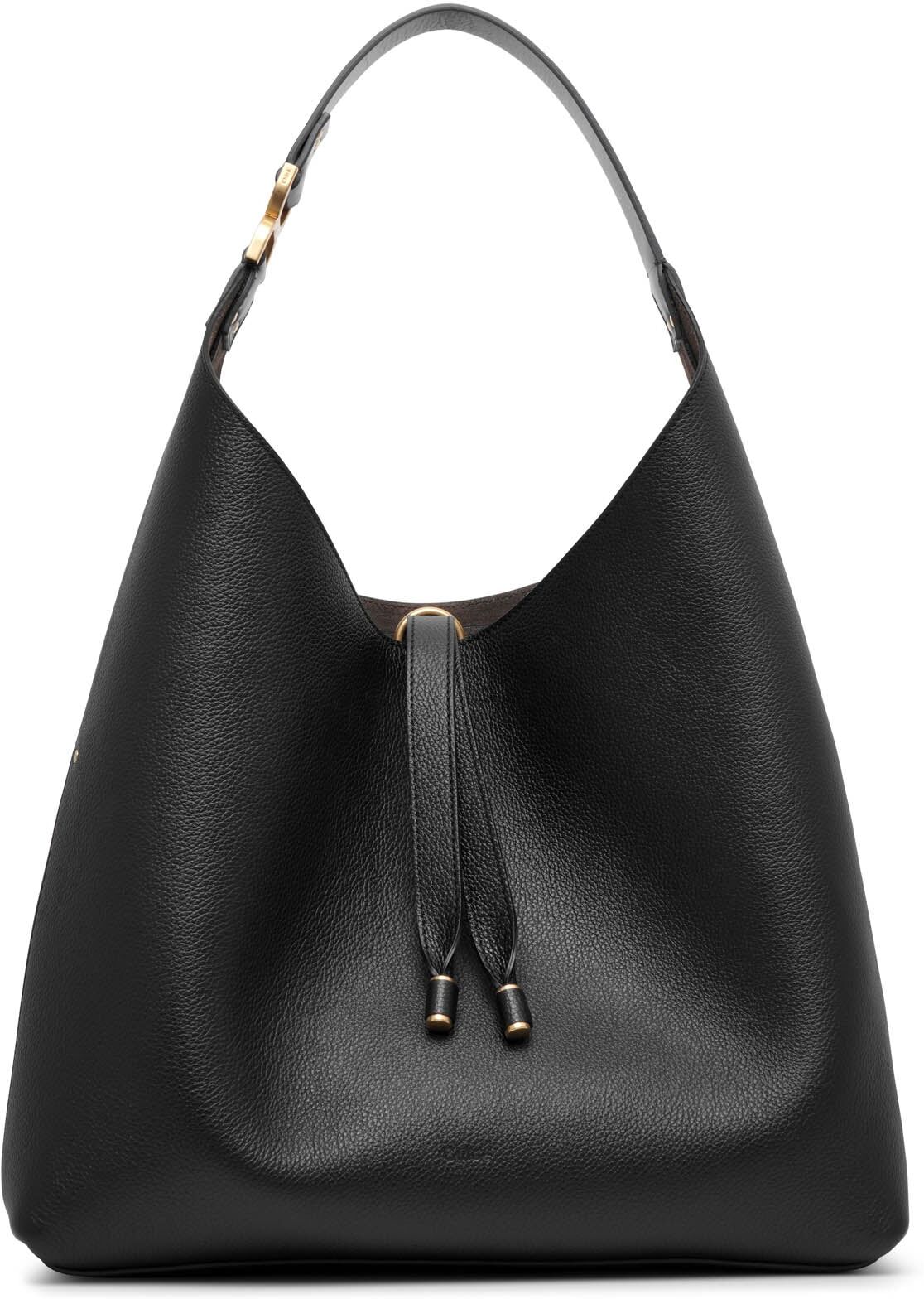 Chloé Marcie black leather shoulder bag - black - one size