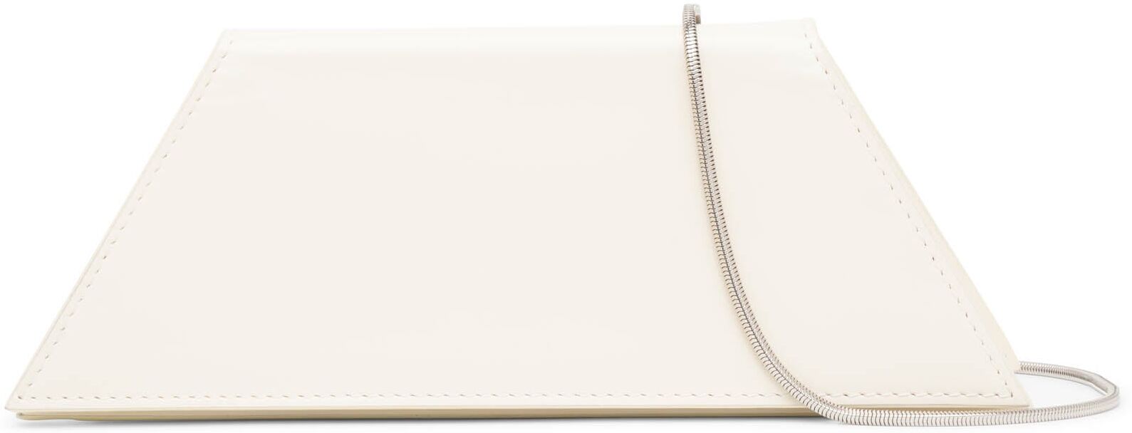 Amina Muaddi Superamini Yigit ivory leather clutch - white - one size