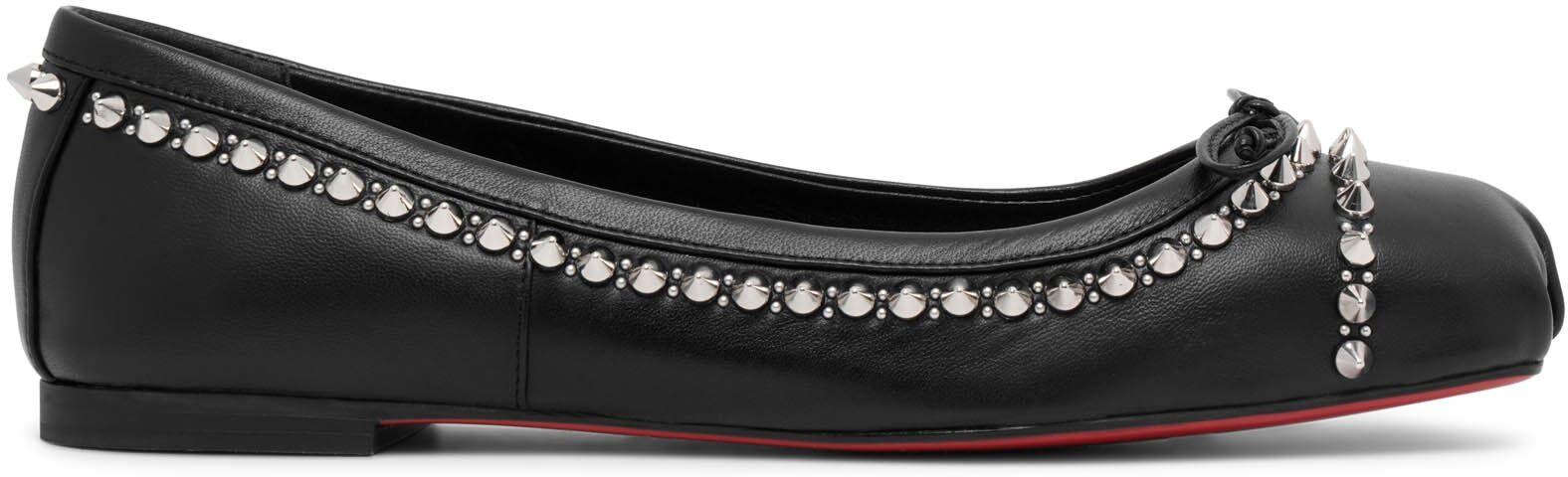 Christian Louboutin Mamadrague black leather spikes flats - black - 37