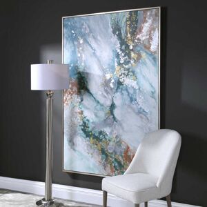 Uttermost 35372-MERCURY-PAINTING Mercury 50" x 74" Abstract Hand Painted Wall Art Canvas Blue / Rust Home Decor Wall Decor Paintings and Prints