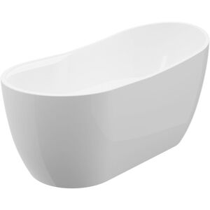 A and E Bath and Shower Miami 59" Free Standing Acrylic Soaking Tub with Reversible Drain Drain Assembly and Overflow White Tub Soaking Freestanding